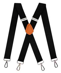 SupSuspen Herren-Hosenträger mit X-Rücken, 3,6 cm, robuste Hosenträger und 4 Haken an Gürtelschlaufen von SupSuspen