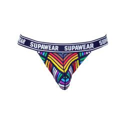 Supawear - Männer Unterwäsche - Herren Jock - POW Jockstrap Rainbow - Schwarz - 1 x Größe L von Supawear