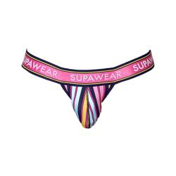 Supawear - Männer Unterwäsche - Herren String - Sprint Thong Stripes - Rosa - 1 x Größe L von Supawear
