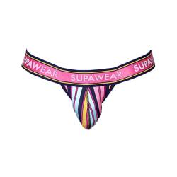 Supawear - Männer Unterwäsche - Herren String - Sprint Thong Stripes - Rosa - 1 x Größe M von Supawear