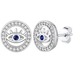 Supcare Damen Blau Amulett Ohrschmuck aus 925 Sterling Silber Türkisches Auge Ohrringe Geschenk für Herren Mädchen Weihnacht Geburtstag Valentinstag von Supcare