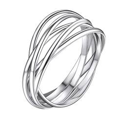 Supcare Ringe Frauen Wickelring Silber 925 Damen Bewegliche Stimmungsring Drehbar Anxiety Ring 49 Geschenke für Mädchen Herren von Supcare