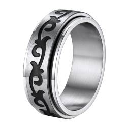 Supcare Spinner Ring für Herren Celtic Knot Fingerring Drehbar Rattan Keltischer Knoten Ring Anti Anxiety Ring Fidget Ring Bandring Edelstahl Spinnerring Silberring Modeschmuck für Geburtstag von Supcare