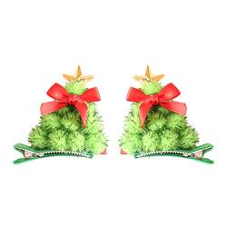 2 Stück Weihnachten Haarspangen Schöne Haarspangen Schaum Baum Hut Bowknot Haarnadeln für Frauen Mädchen Party Favors Weihnachten Haarschmuck Geschenke von Supefriendly