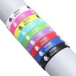 9 stücke viel glück vierblatt klee elastizität handarm armband silikon armbänder für kinder jungen mädchen frauen schmuck vierblatt klee armband von Supefriendly