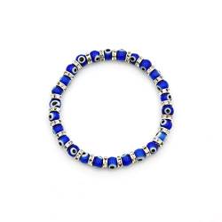 Klassische blaue böse augen runde glas perlen armband wünscht elastische seil kette armband für frauen modeschmuck geschenk böse augen armband für frauen jugendlich mädchen schutz armband von Supefriendly
