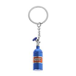Supefriendly Flaschen-Schlüsselanhänger, Auto-Styling, modischer Metall-Schlüsselanhänger für NOS-Turbo-Nitrgen-Flasche, Auto-Styling, blau, One size von Supefriendly