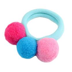 Supefriendly Kein Falten Pompom Ball Haargummi Gummiband Mädchen Pferdeschwanz Haarschmuck -E von Supefriendly