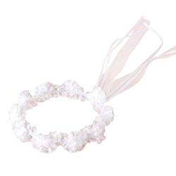 Supefriendly Künstliche Mesh Blume verstellbare Band Krone Kranz Mädchen Pferdeschwanz Haarschmuck -1 von Supefriendly