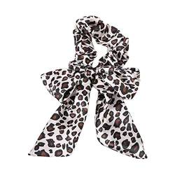 Supefriendly Weinlese-Leopard gedrucktes abnehmbares Bowknot-Schal-Haar-Seil Mädchen Pferdeschwanz Haarschmuck -4 von Supefriendly