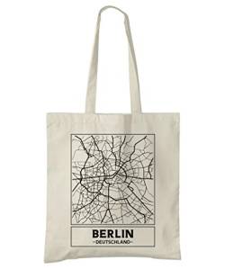 Berlin, Deutschland (DEU), Stadtstraßenkarte Natur Baumwolle Tote Bag von Super Cool Totes