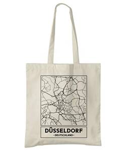 Düsseldorf, Deutschland (DEU), Stadtstraßenkarte Natur Baumwolle Tote Bag von Super Cool Totes