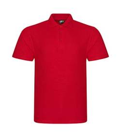 Klassisches Poloshirt für Herren, kurzärmelig, einfarbig, für Arbeit, Sport, robust, für Gartenarbeit und Bauarbeiten, Elektriker Gr. 6XL, rot von Super Lemon