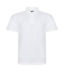 Klassisches Poloshirt für Herren, kurzärmelig, einfarbig, für Arbeit, Sport, robust, für Gartenarbeit und Bauarbeiten, Elektriker Gr. XL, weiß von Super Lemon
