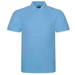 Klassisches Poloshirt für Herren, kurzärmelig, einfarbig, für Arbeit, Sport, robust, für Gartenarbeit und Bauarbeiten, himmelblau, XL von Super Lemon