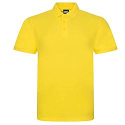 Klassisches Poloshirt für Herren, kurzärmelig, einfarbig, für Arbeit, Sport, robust, für Gartenarbeit und Bauarbeiten, tolles Weihnachts- oder Geburtstagsgeschenk für jeden Bauarbeiter, gelb, XL von Super Lemon