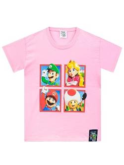 Super Mario T-Shirt | Spielen T-Shirt Für Mädchen | Mädchen T Shirt | Rosa 128 von Super Mario Bros.