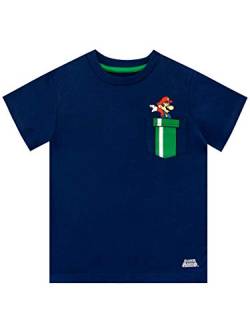 SUPER MARIO BROS Jungen T-Shirt Blau 104 von Super Mario