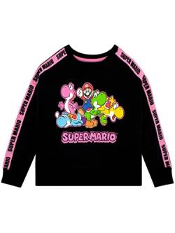 SUPER MARIO BROS Mädchen Spielen Sweatshirt Cropped Pullover mit Langen Ärmeln für Kinder 146 Schwarz von Super Mario