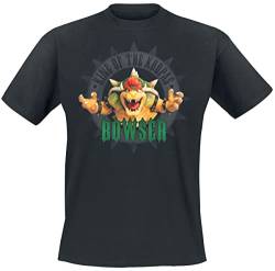 Super Mario Bowser - King of The Koopas Männer T-Shirt schwarz L 100% Baumwolle Fan-Merch, Gaming von Super Mario