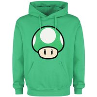 Super Mario - Gaming Kapuzenpullover - 1 - Up Mushroom - S bis XXL - für Männer - Größe L - grün von Super Mario