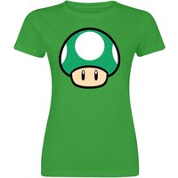 Super Mario - Gaming T-Shirt - Pilz - XL bis XXL - für Damen - Größe XL - grün von Super Mario