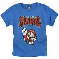 Super Mario - Gaming T-Shirt für Kinder - Kids - It's A Me, Mario - für Mädchen & Jungen - blau von Super Mario