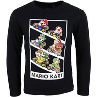 Super Mario Langarmshirt Mario Kart Jungen Kinder Shirt Gr. 98 bis 128, 100% Baumwolle, Schwarz von Super Mario