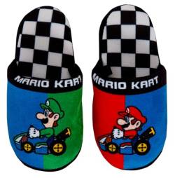 Super Mario Luigi Hausschuhe für Jungen, Gaming, Pantoletten mit offenem Rücken, Hausschuhe, zum Hineinschlüpfen, mehrfarbig, 25 EU von Super Mario