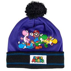 Super Mario Mütze Wintermütze mit Bommel (Blau, 54) von Super Mario