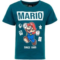 Super Mario Print-Shirt Super Mario Kinder T-Shirt Petrol since 1985 Jungen und Mädchen Gr. 98 104 110 116 122 128 ca. 3 4 5 6 7 8 Jahre von Super Mario