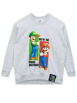 Super Mario Pullover | Gaming Sweatshirt Jungen | Kinder Sweatshirt | Grau 140 von Super Mario