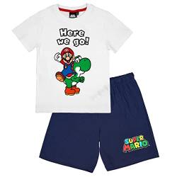 Super Mario Pyjama Kurzarm Schlafanzug (110, Weiss) von Super Mario