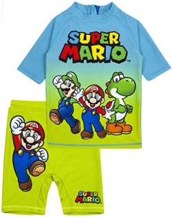 Super Mario Swimsuit Jungen UV50 Sun Safe Zwei Stück Top & Shorts Kostüm 7-8 Jahre von Super Mario