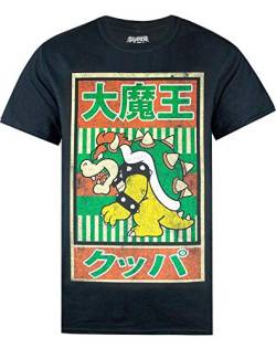 Super Mario T-Shirt Herren Bowser Japanisches Poster Erwachsene Merch Kleidung Small von Super Mario