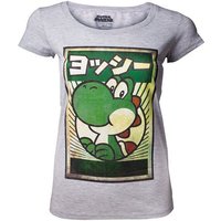 Super Mario T-Shirt Nintendo T-shirt Japanese Yoshi Women's Grey Super Mario Grau Damen T-Shirt Erwachsene + Jugendliche von Super Mario