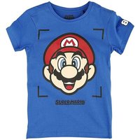 Super Mario T-Shirt SUPER MARIO Face Kinder T-Shirt blau Jungen + Mädchen Gr.110/116 122/128 134/140 170/176 5 6 7 8 9 10 11 12 13 14 15 16 Jahre von Super Mario