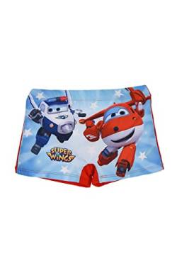 Super Wings Badeshorts für Jungen, Kinder Boxer-Badeanzug, Boxershorts Jett Jerome Donnie Paul, Badehose für Jungen, Größe 6 Jahre - Rot von Super Wings