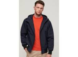 Bomberjacke SUPERDRY "SURPLUS NYLON HOODED BOMBER" Gr. L, blau (eclipse navy) Herren Jacken Übergangsjacken von Superdry