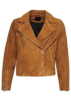 SUPERDRY Damen Bikerjacke aus Wildleder Tabakbraun 42 von Superdry