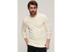 Strickpullover SUPERDRY "TEXTURED CREW KNIT JUMPER" Gr. XXL, beige (ecru heather) Herren Pullover von Superdry