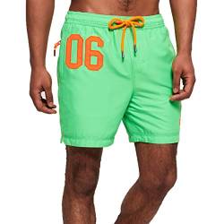 Superdry Badeshorts Herren Waterpolo Swim Shorts Deck Bright Green, Größe:S von Superdry