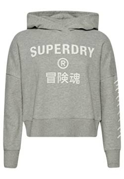 Superdry - Code Core Sport Crop Box Hood, Grau (Grey Marl), 38 von Superdry