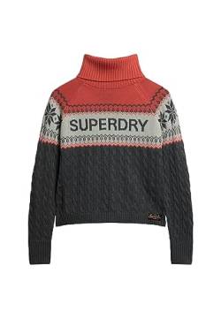 Superdry Damen Aspen Ski Knit T-Shirt, Kohlegrau, 36 von Superdry