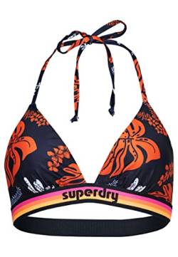Superdry Damen Bikinihöschen aus recyceltem Material mit Vintage Logo Hibiskus Pop Marineblau 42 von Superdry