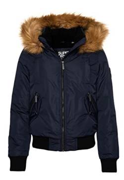 Superdry Damen Bomberjacke aus Mikrofaser Marineblau 36 von Superdry