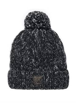Superdry Damen Cable Beanie Hat, Schwarz Tweed, One Size von Superdry