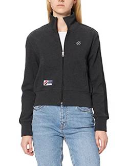 Superdry Damen Code Track Jacket Cardigan Sweater, Darkest Charcoal Marl, XS von Superdry
