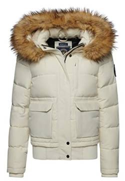 Superdry Damen Everest Bomberjacke mit Kapuze Winterweiß 38 von Superdry