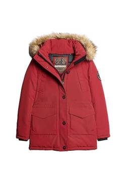 Superdry Damen Everest Faux Fur Hooded Parka A4-gepolstert, Dunkelrot, 36 von Superdry